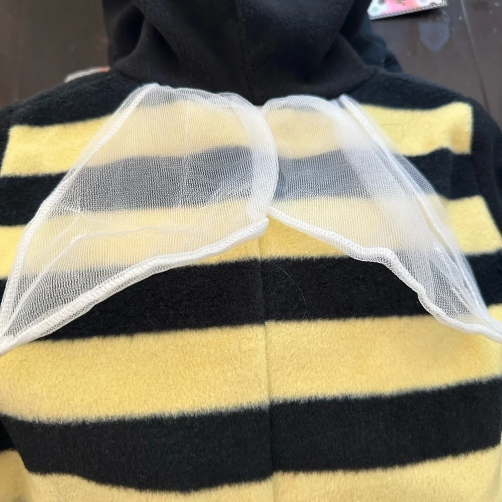 Little by Little Cozy Striped Black and Yellow Kids Footie